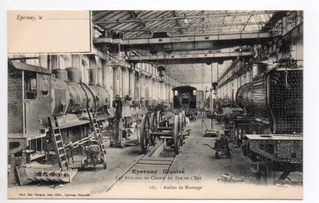 EPERNAY Marne CPA 51 atelier chemins de fer de l'est atelier de montage