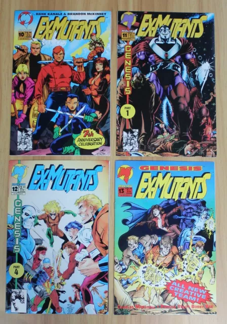 "Ex-Mutants" Lot - 4 Issues #10 - #13 - HIGH GRADE Modern Age Malibu Comics