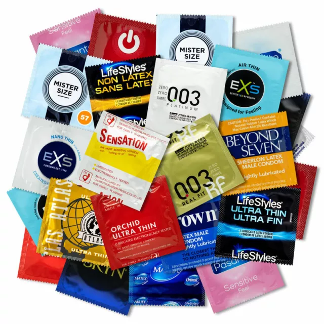 Ultra Thin Extra Sensitive Condoms Sampler Pack Assorted Bulk Pack 001mm