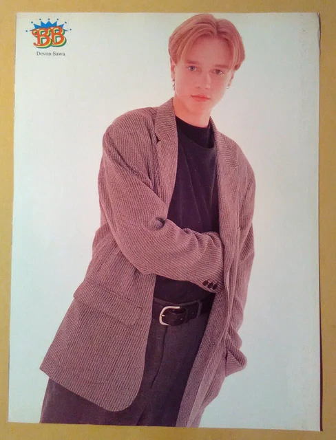 MAGAZINE PINUP~ DEVON SAWA ~1990s ~Arm in coat ~~Back- 98 DEGREES w