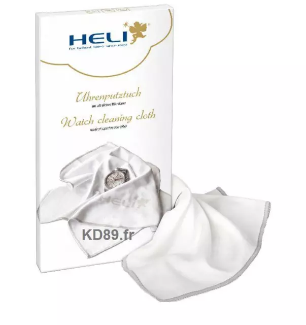 Heli cleaning cloth for watches XXL, microfibre washable white 40 x 40 cm