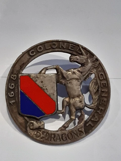 INSIGNE ABC 1ER Régiment de Cuirassiers 1940, Poinvon A BERTRAND bleu