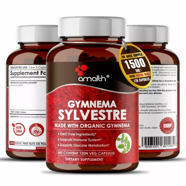 Gymnema biologico Sylvestre in polvere di zucchero nel sangue Gudmar 1500...