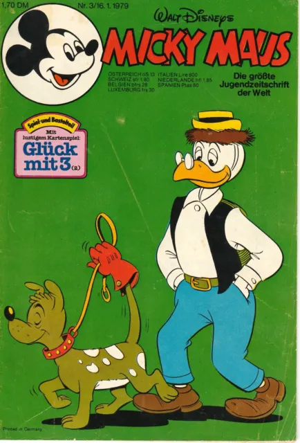 Comic Heft, MICKY MAUS, Band Nr. 3 - 1979 , ohne Beilage, Walt Disney, Ehapa