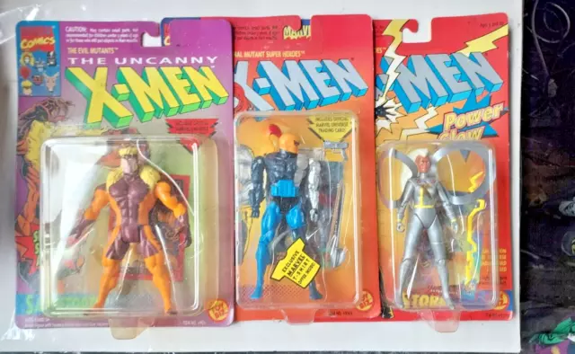 Toy Biz Marvel X-Men Sabretooth Raza Storm  Action Figure Lot of 3