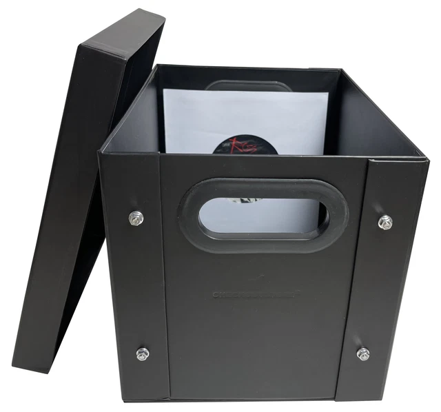 2 CheckOutStore Black 7" Vinyl Record 45 RPM Storage Box