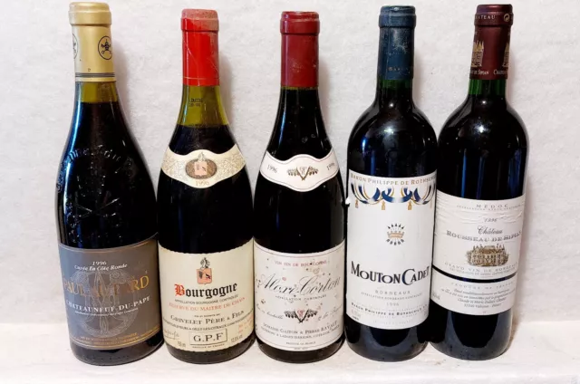 Vin De 1996 - Bourgogne  / Chateauneuf Du Pape  / Bordeaux  - Rouge  -