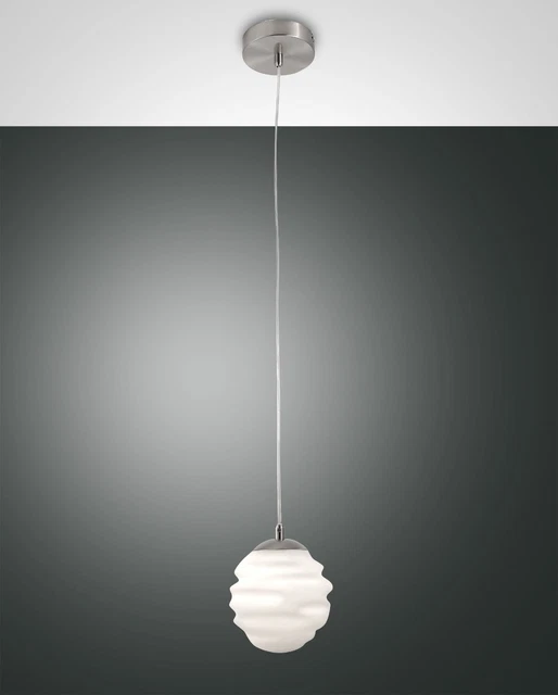 Pendel Leuchte Hänge Lampe Fabas Luce AVA 3290-40-178 Ø 20cm opal weiß Zimmer