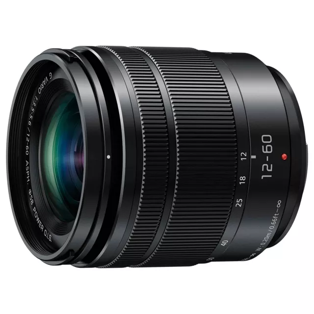 Panasonic Lumix G Vario 12-60mm F3.5-5.6 Asph. Puissance O.I.S H-FS12060 Noir