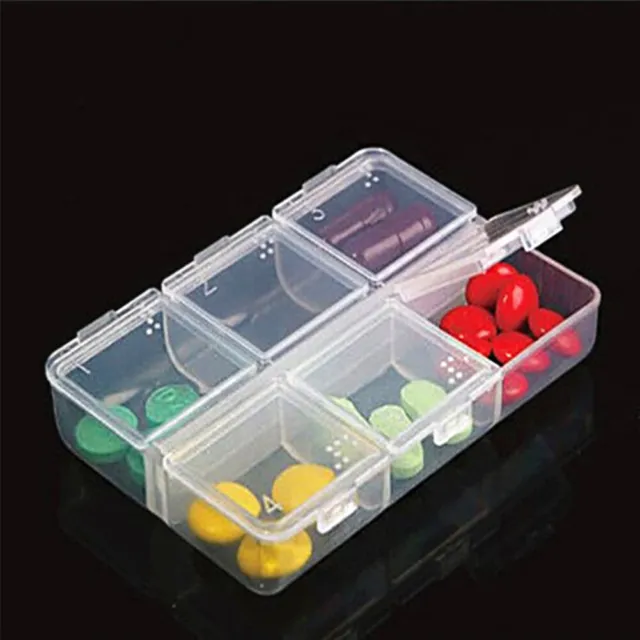 6 Grids Plastic Pills Box Medicine Tablet Dispenser Mini Jewelry Storage Cases*