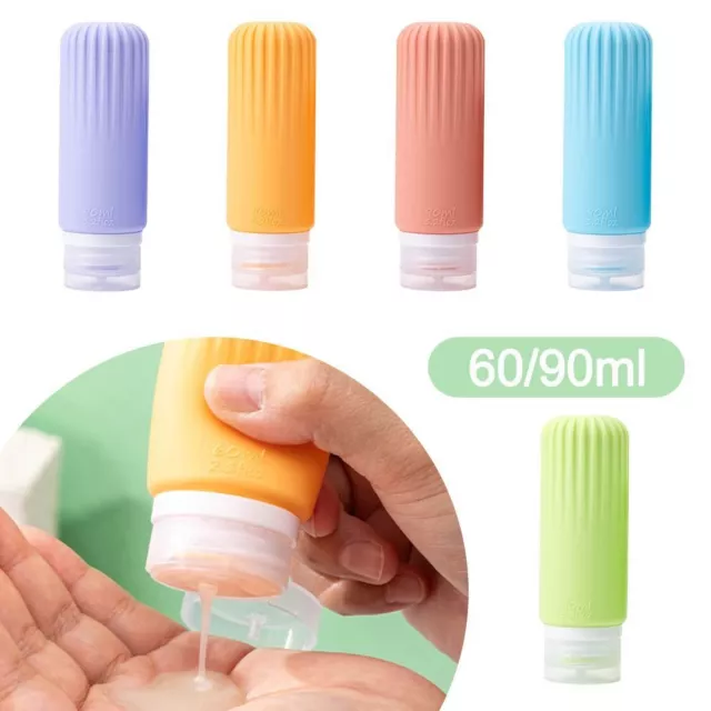 60/90ML Silicone Refillable Bottles Squeeze Shampoo Sub-Bottling  Travel