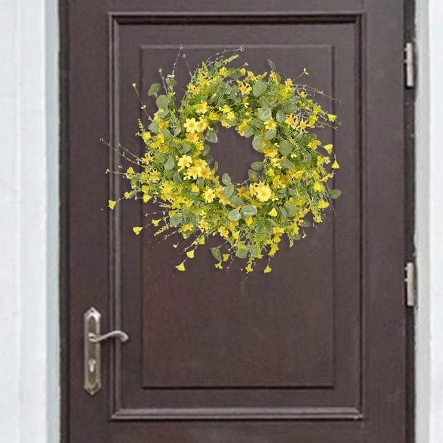 Simulation Daisy Eucalyptus Wreath, Door Spring Decorative