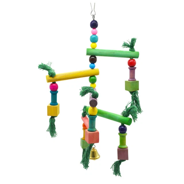 1pc Papagei Spielzeug Holz Vogel Schaukel Reden Papagei Spielzeug