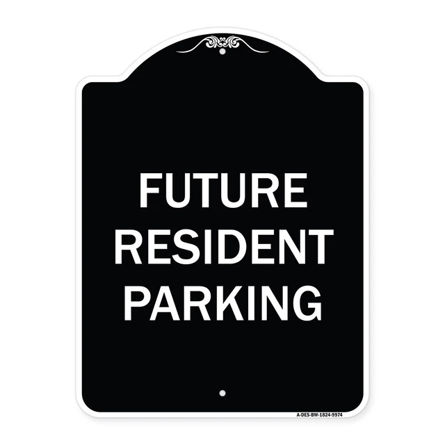 Designer Series - Future Resident Parking Black & White Heavy-Gauge Aluminum