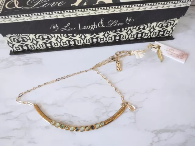 Jessica Simpson Gold and Stone Necklace $58 Fashion Jewelry Rhinestone Necklace