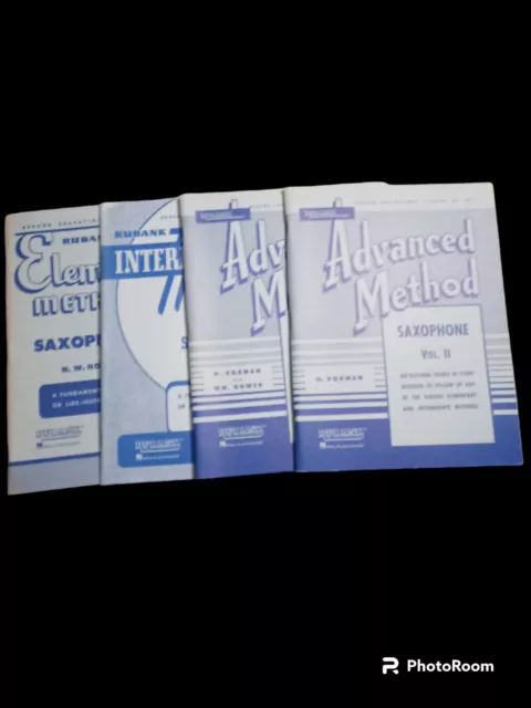 Vintage Rubank Saxophone Elementary, Intermediate, Advanced Vol 1 & 2 Set