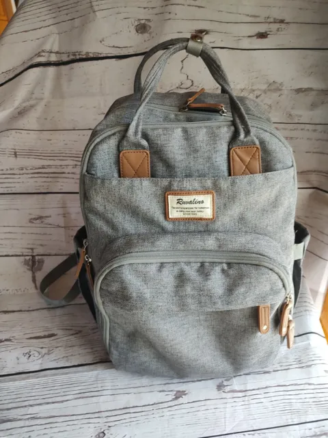 Ruvalino Multifunction Travel Diaper Bag Backpack Back Pack, Brown Gray Grey