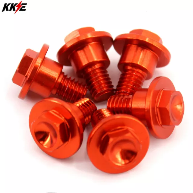 Orange Billet Fork Guard Bolts Screws For  KTM SX 65 85 125-530 EXCF SXF 200 300