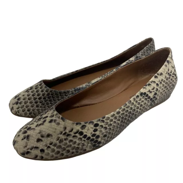 Lucky Brand Bonitah Snake Print Flats Round Toe Slip On Womens Size 8.5