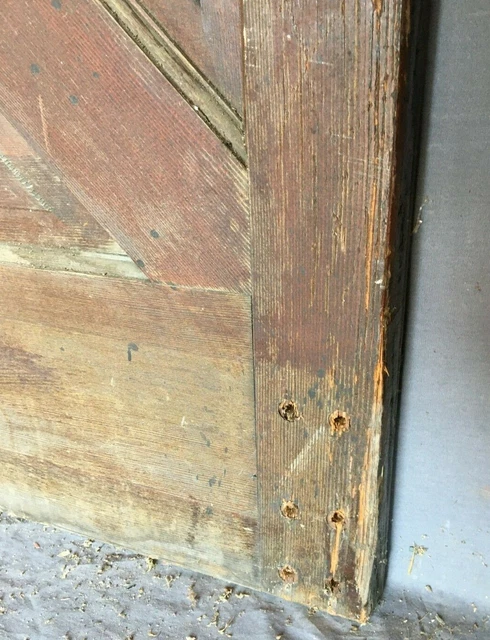 1 Antique Exterior 12 Lite Diamond Pattern 30x80 Entryway Door VTG Old 453 -21B 7