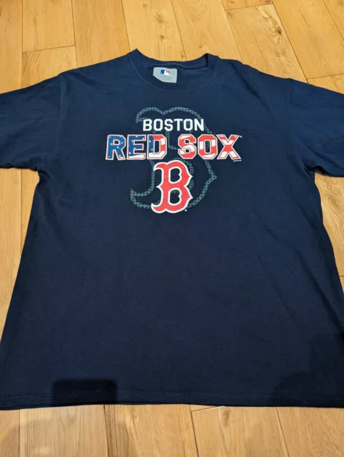 Genuine Official Boston Red Sox Baseball Merchandise Navy T-shirt Top Size Large