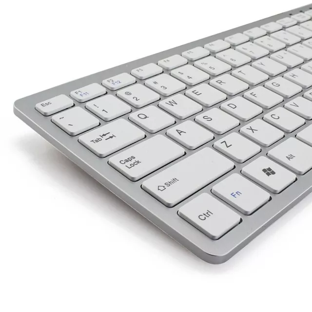 PREMIUM Ultra Slim USB Keyboard SILVER Wired Computer Mini Keyboard for Apple PC 2
