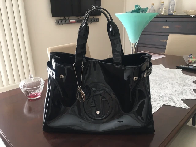 Borsa armani discount jeans lucida nera
