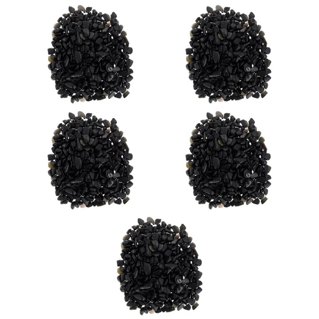 5 juegos de rocas de río de obsidiana jarrones de guijarros rocas de relleno
