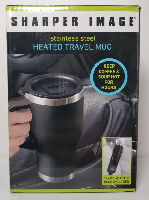SHARPER IMAGE 14 oz Stainless Steel Heated Travel Mug