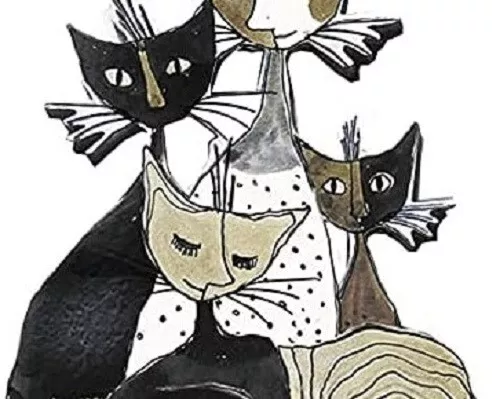 Rosina Wachtmeister Pinwandmagnet Magnet Cats Sepia Gruppe