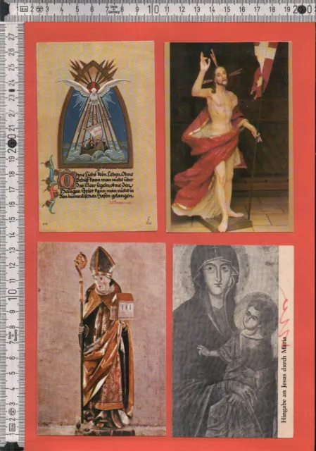 4 alte Heiligenbilder (Devotionalien) / [ 2158-2161 ] X635