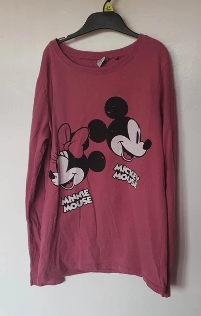 T-shirt a maniche lunghe rosa Minnie topo ragazza taglia successiva 12 anni