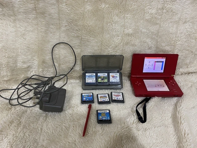 Nintendo ds Red Console And 7 Games Please Read