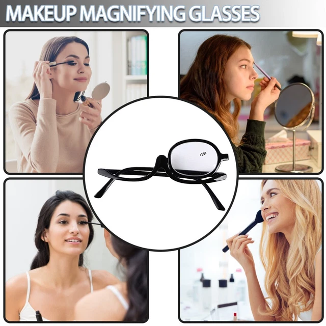 Women Foldable Makeup Magnifying Reading Flip Eyeglasses Eyewear L