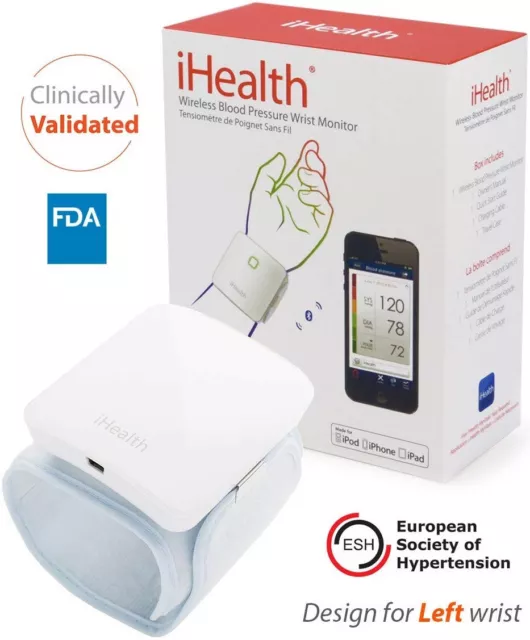 RRP£100 iHealth Wrist Blood Pressure Monitor for iPHONE IPAD SHARE WITH DOCTOR