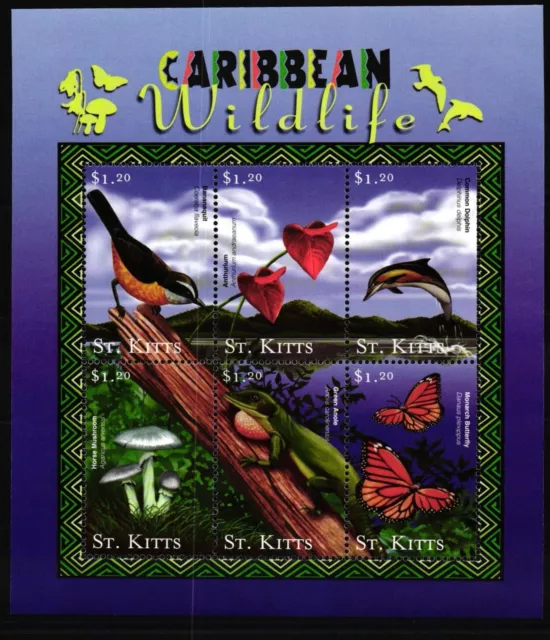 St. Kitts 547-552 piccolo arco / animali selvatici nuovi di zecca #KC657