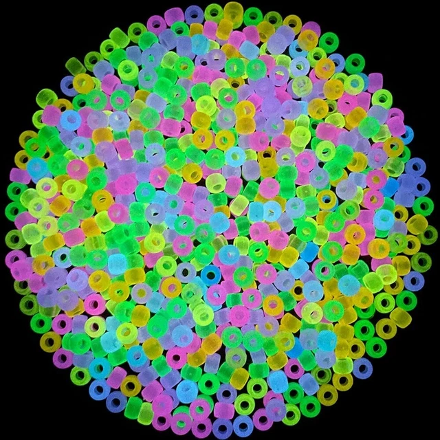 colorful glow in the dark beads 3mm pony luminous beads making  necklaces