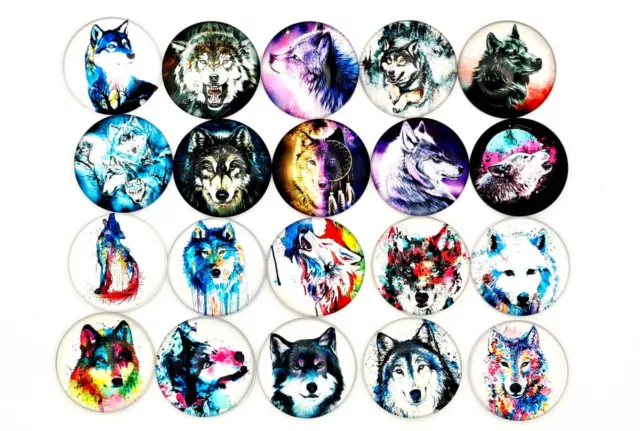 Glas Cabochons Wolf Wolfshund Husky Huskies 10 mm 12 mm 20 mm 25 mm  / Sets #136