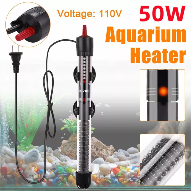 Adjustable Submersible Heater Aquarium Fish Tank Temperature Thermostat 50Watts