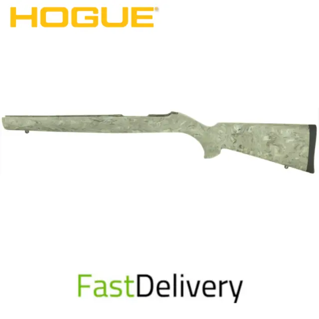Hogue OverMolded Rubber Stock, Fits Rug 10/22, .920" Diam Barrel, Ghillie Green
