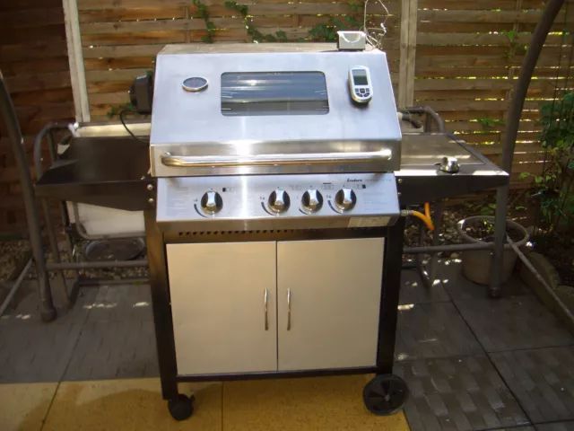 Endres edelstahl Gasgrill  mit  Kochzone  Infrarotbrenner Elekt. DREHSPEISE