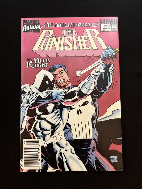 Punisher Annual #2 VF/NM 1989 ( 1st Moon Knight Battle ) Newsstand Variant