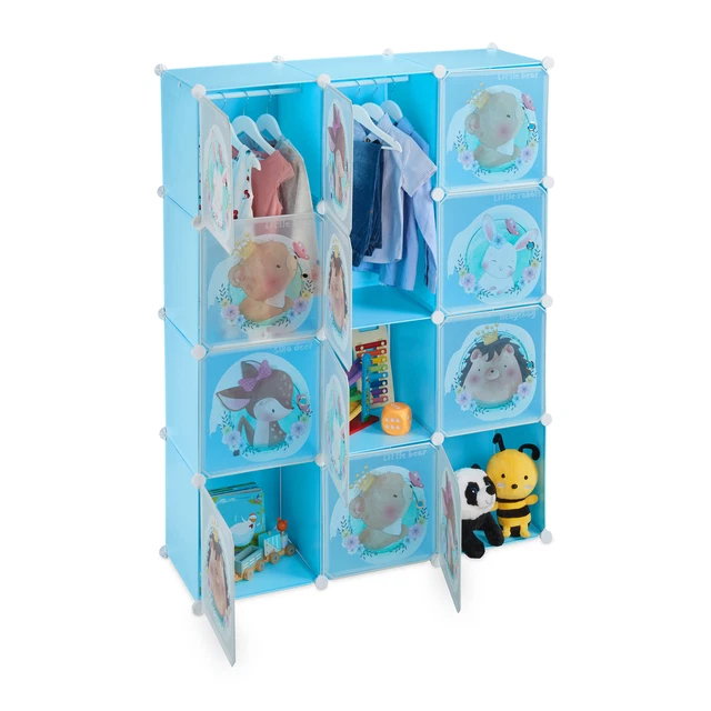 Armario modular infantil Estantería cubos Almacenamiento infantil Librería niños