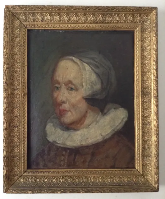 Beautiful Dutch Old Master Painting Lady portrait Oil Panel Follower Frans HALS