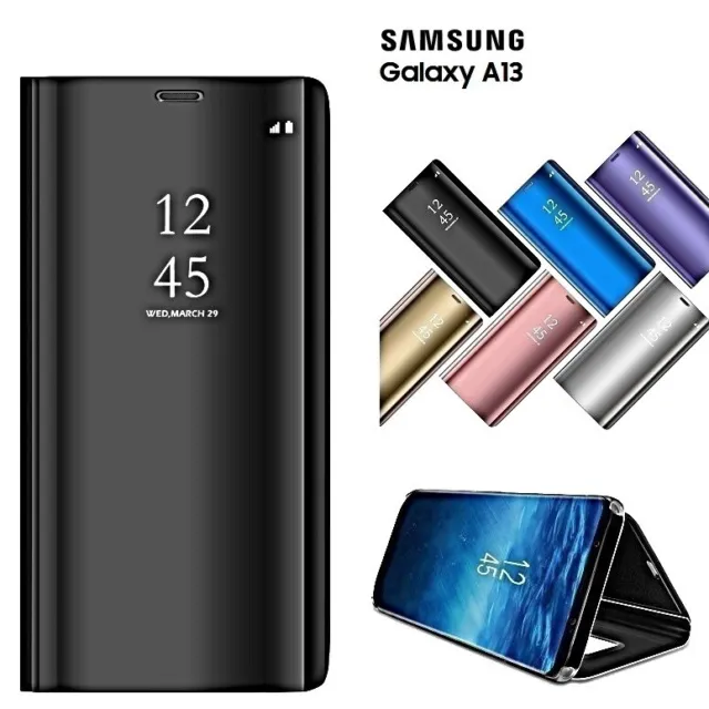 COVER per Samsung Galaxy A13 4G FLIP CUSTODIA SLIM ORIGINALE MIRROR Clear View