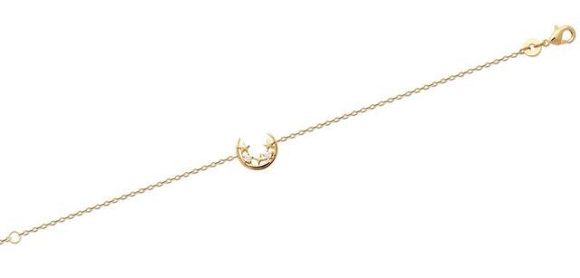 Bracelet Chaîne Plaqué Or 18 Carats Avec Pendentif Carré En Amazonite - Marque Tata Gisèle - Neuf Avec étiquettes