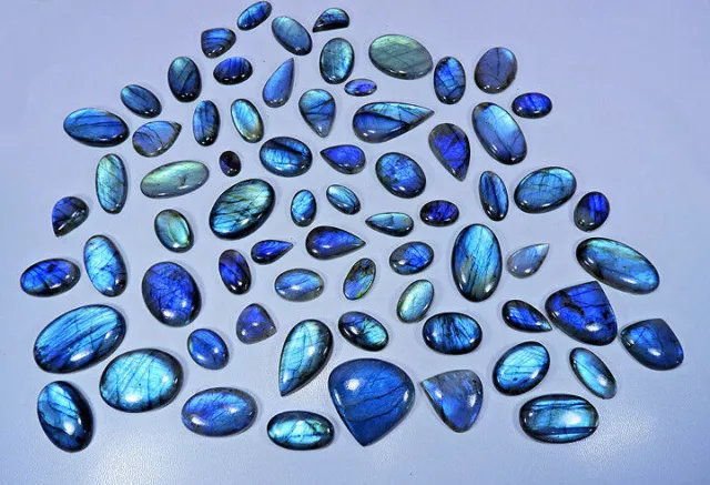 Lot de pierres précieuses Cabochon bleu naturel Flash bleu Labradorite en gros