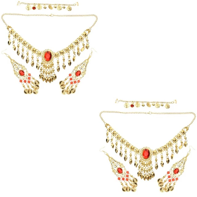 2 Sets Acrylic Miss Jewelry Head Chain Bridal Earring