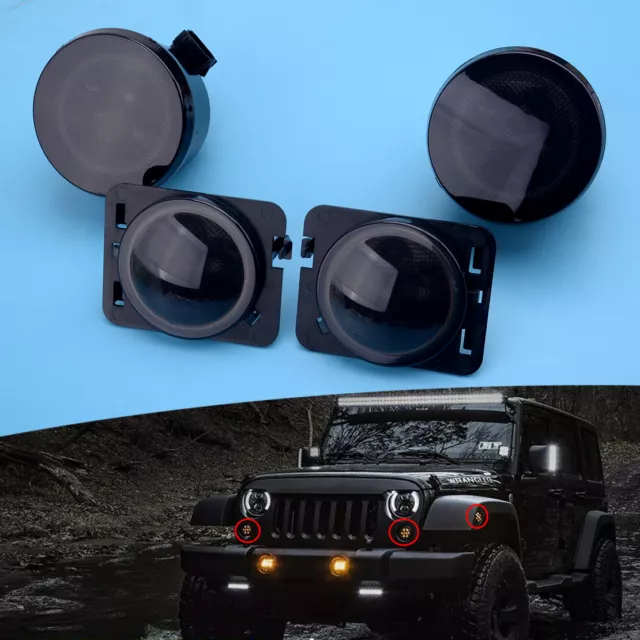 Paire LED Feux de position latéraux & Paire Clignotant pour Jeep Wrangler JK