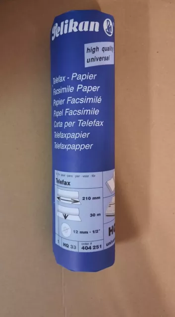 Pelikan 30 m Telefax Rolle Thermo Papier - HQ 33 - 210 mm - D= 12 mm - Faxrolle